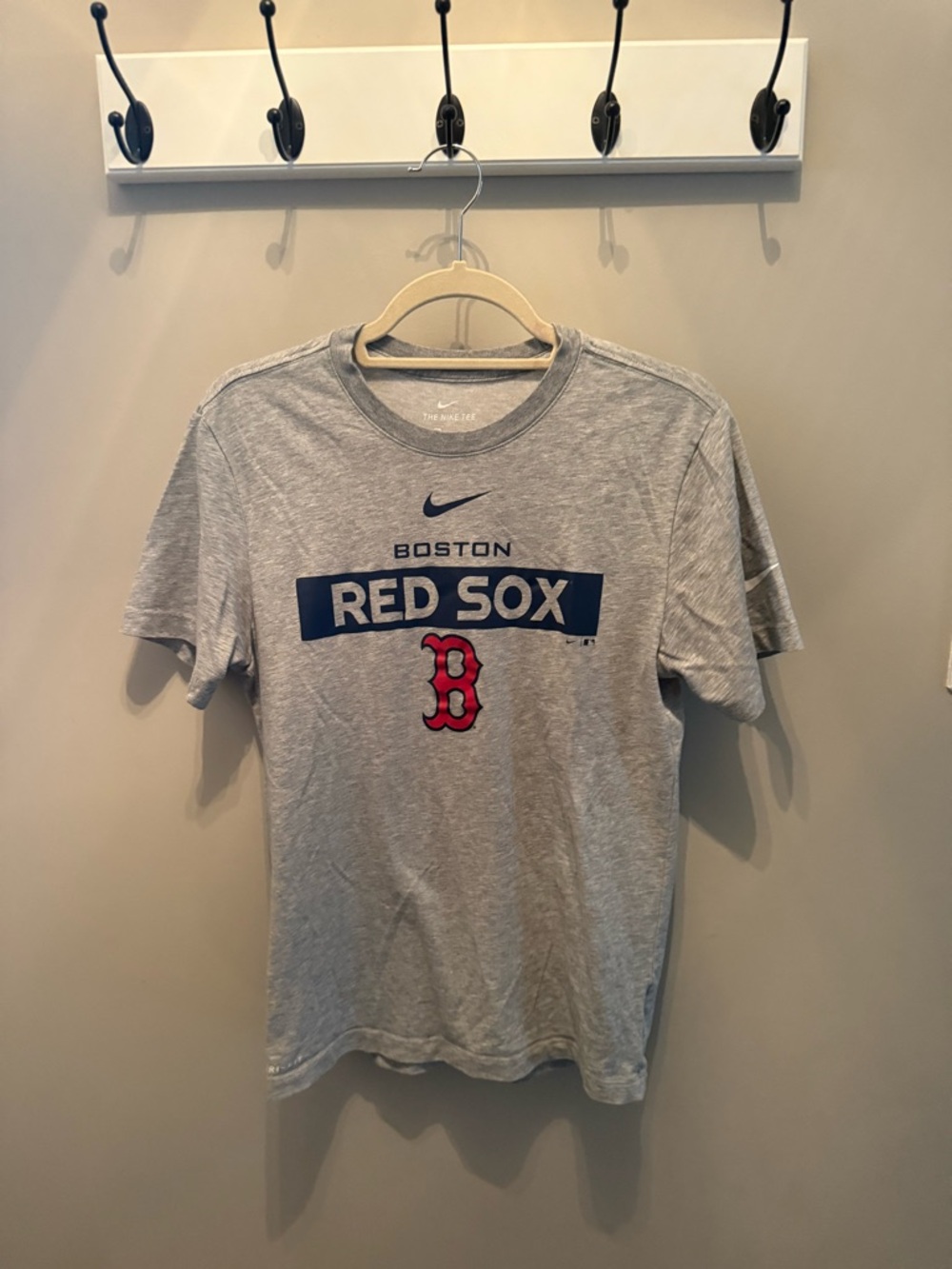 Nike Gray Dri-Fit Crew Tee with White Logo